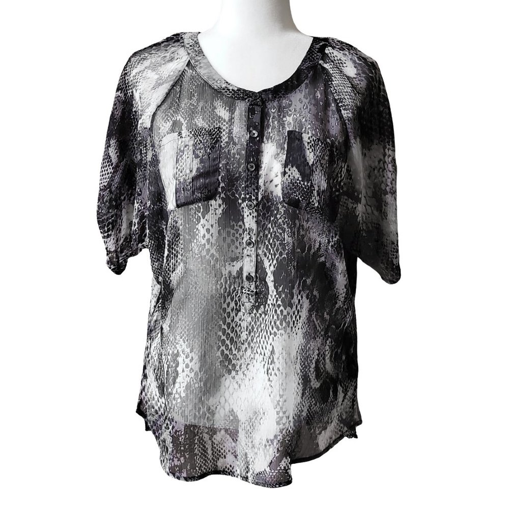 Express NWOT Sheer Snakeskin Print Blouse Women's XS